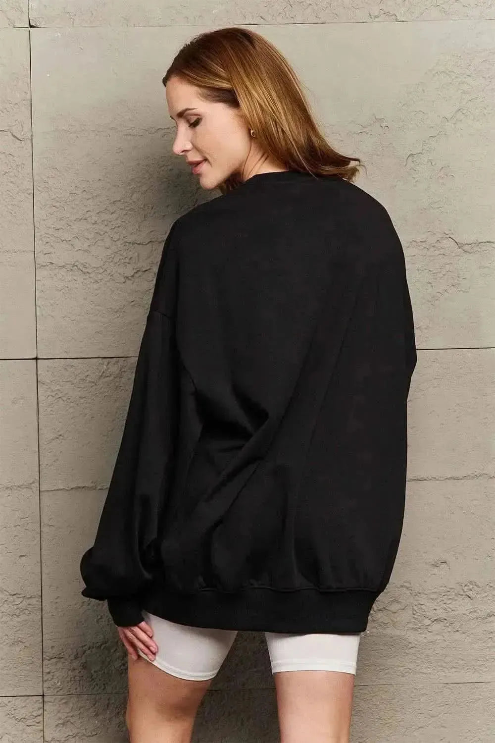 Simply Love Full Size Graphic Dropped Shoulder Sweatshirt - Bad Moms Club