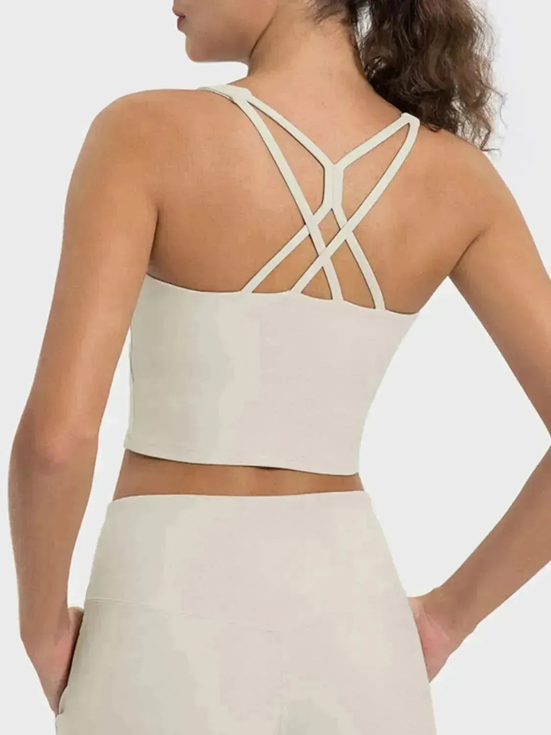 Crisscross Round Neck Active Tank - Bad Moms Club