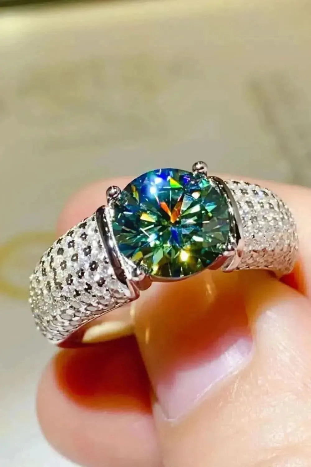 3 Carat Moissanite Side Stone Ring - Bad Moms Club