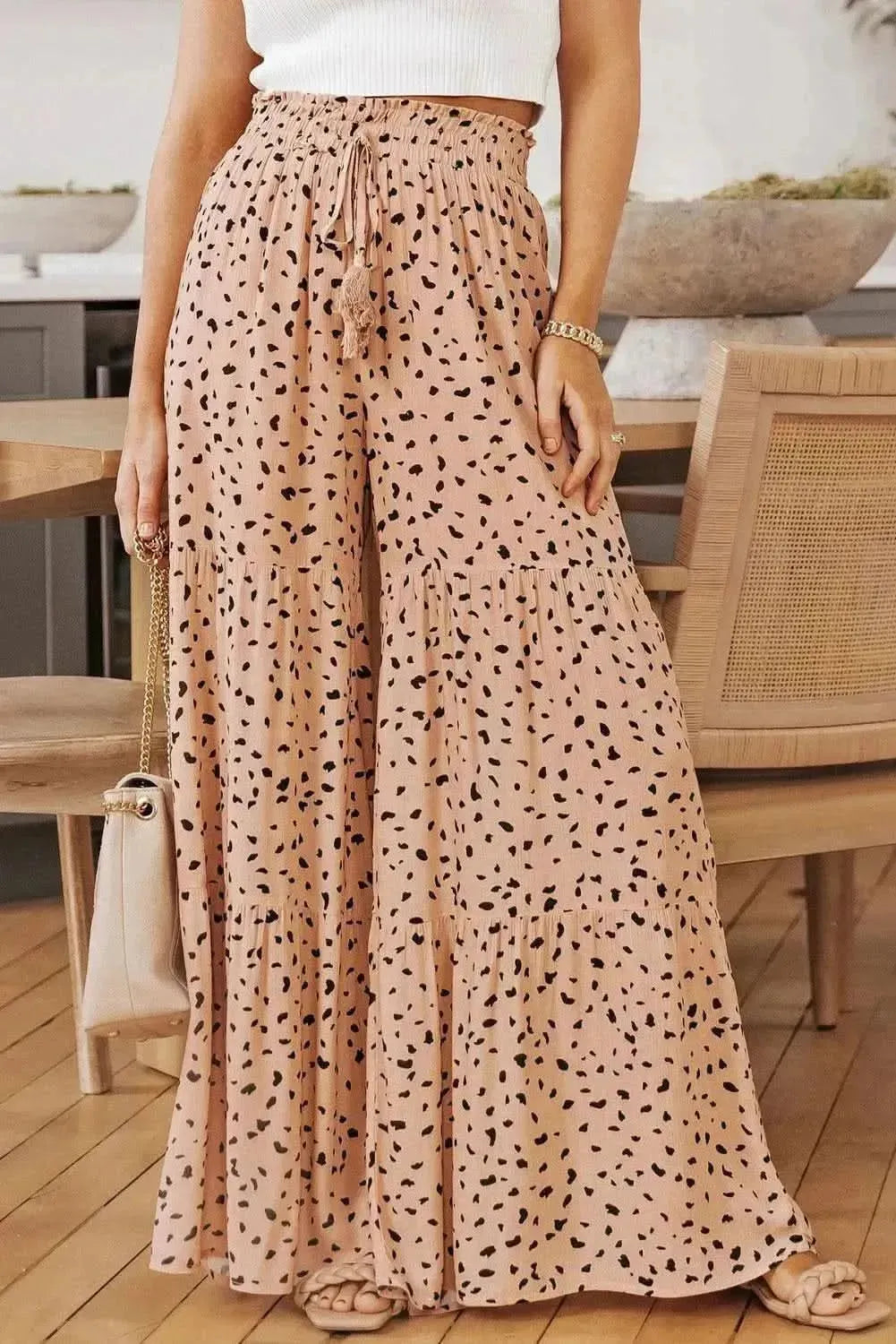 Printed Wide Tiered Pants - Bad Moms Club