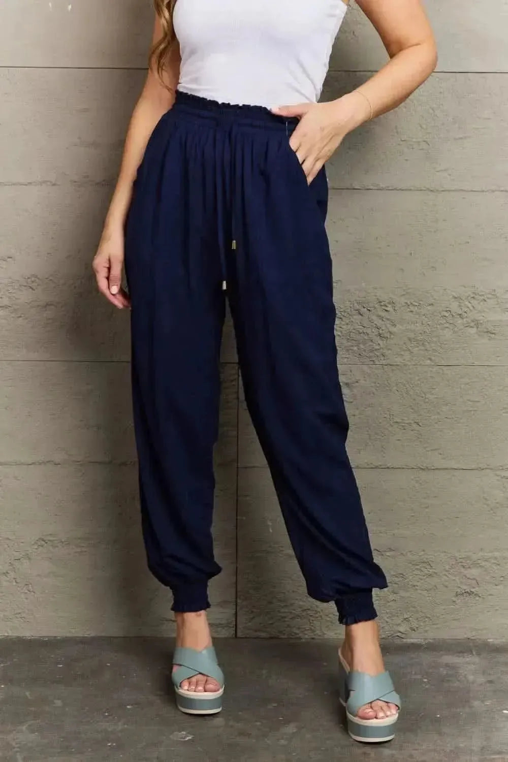 Tied Long Joggers with Pockets - Bad Moms Club