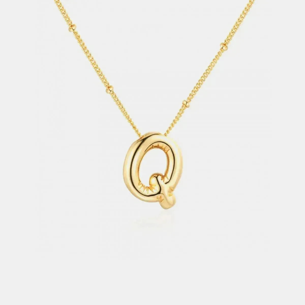 Gold-Plated Bubble Initial Necklace - Bad Moms Club