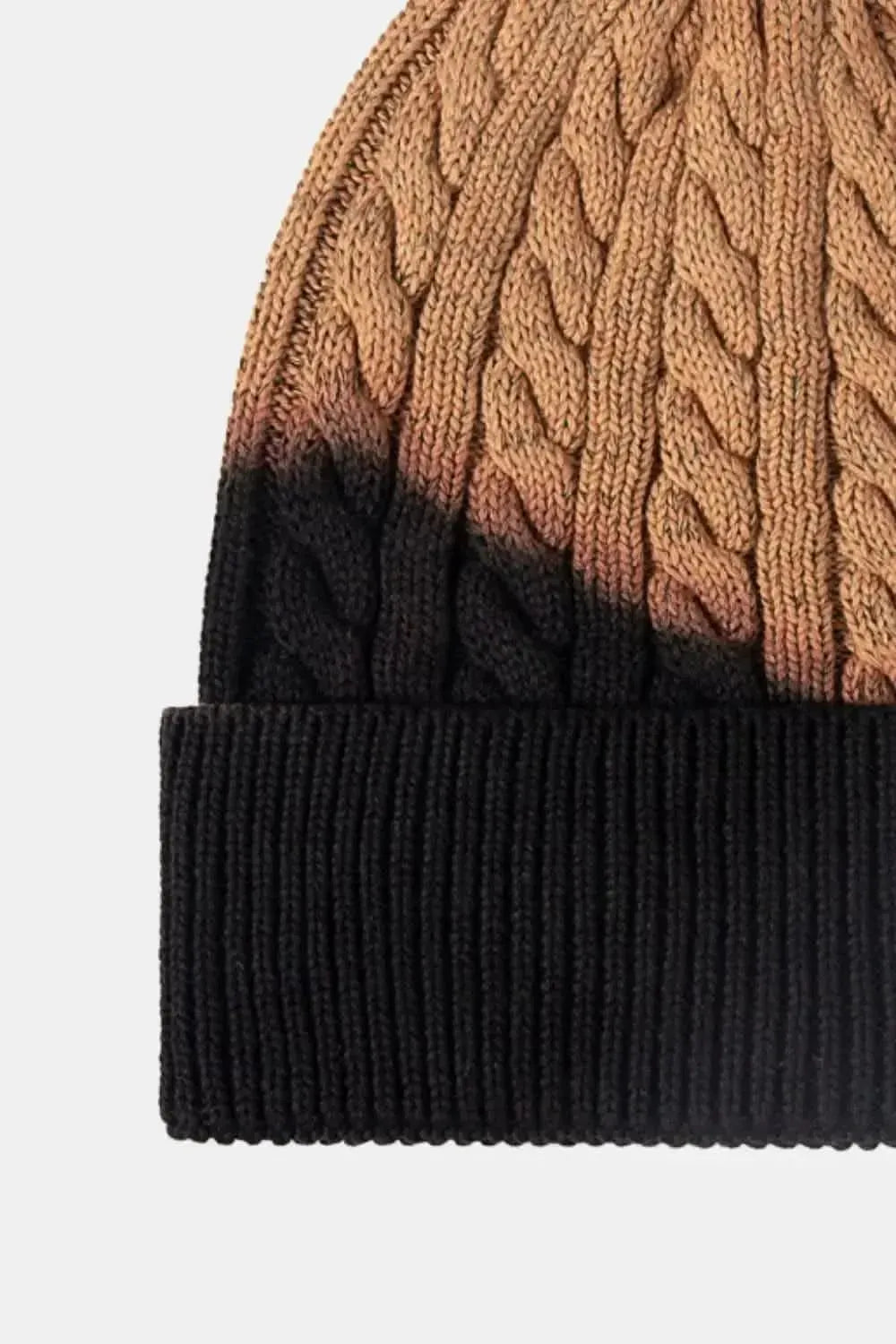 Contrast Tie-Dye Cable-Knit Cuffed Beanie - Bad Moms Club