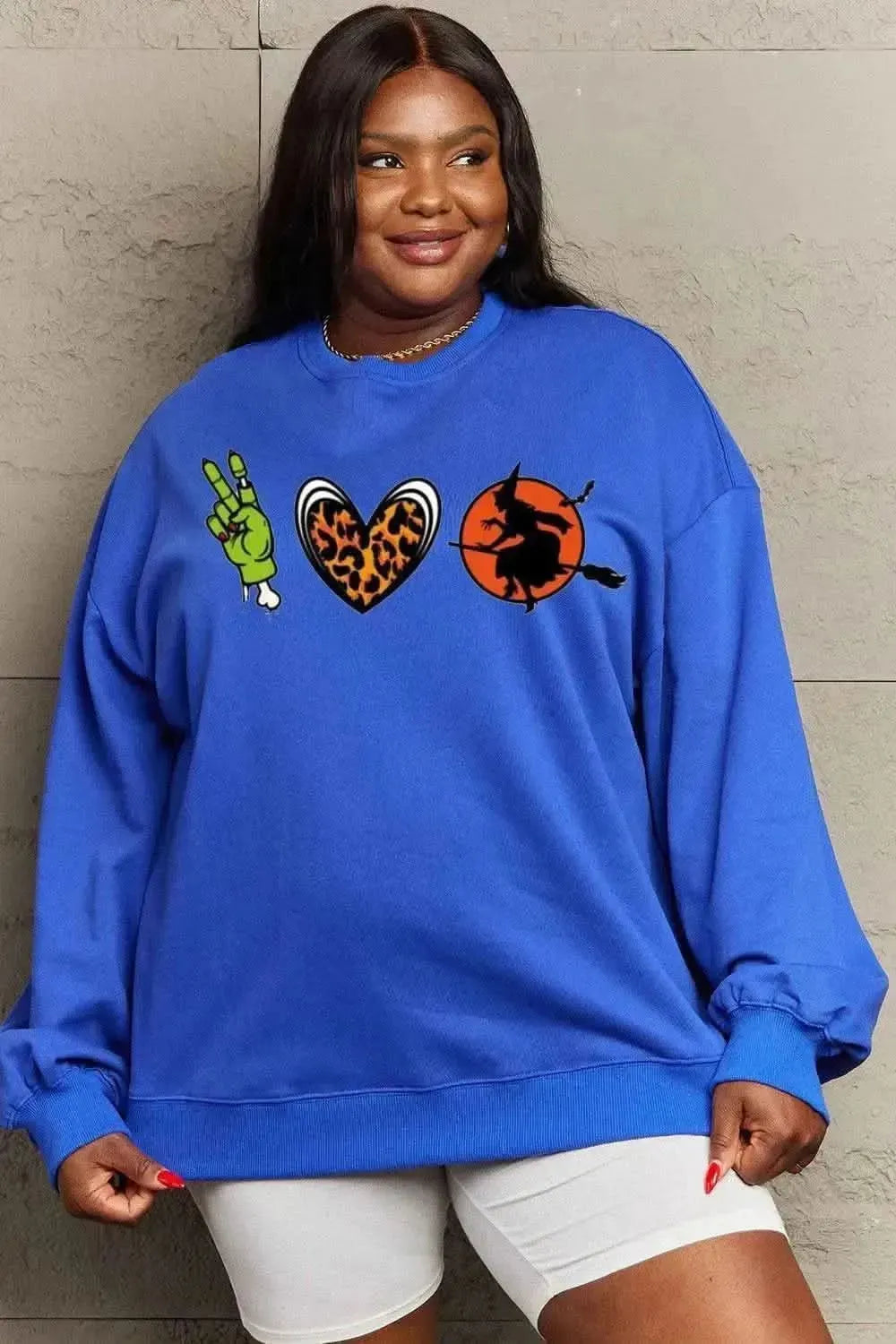 Simply Love Full Size Drop Shoulder Graphic Sweatshirt - Bad Moms Club