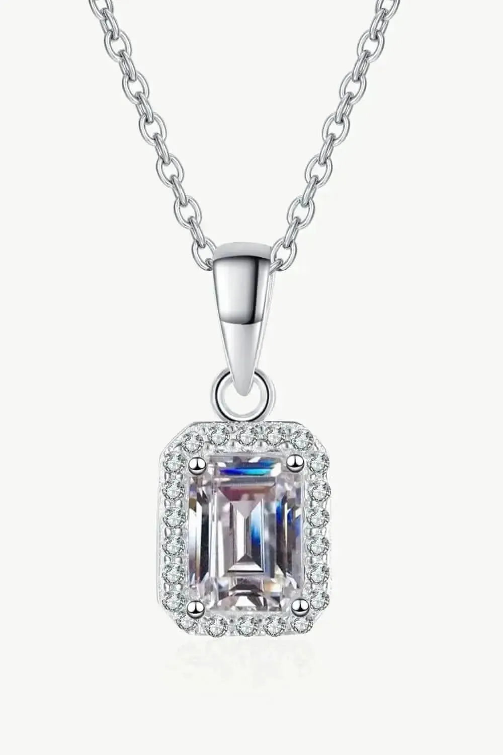 Square Moissanite Pendant Chain Necklace - Bad Moms Club