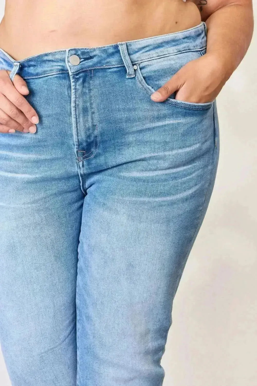 RISEN Full Size Mid Rise Skinny Jeans - Bad Moms Club