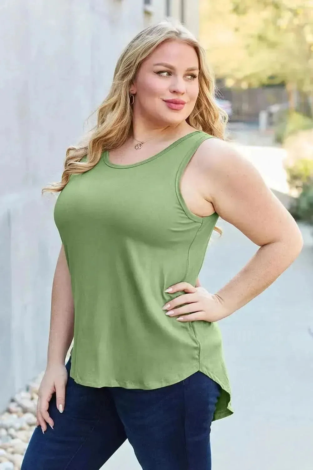 Basic Bae Bamboo Full Size Round Neck Tank - Bad Moms Club