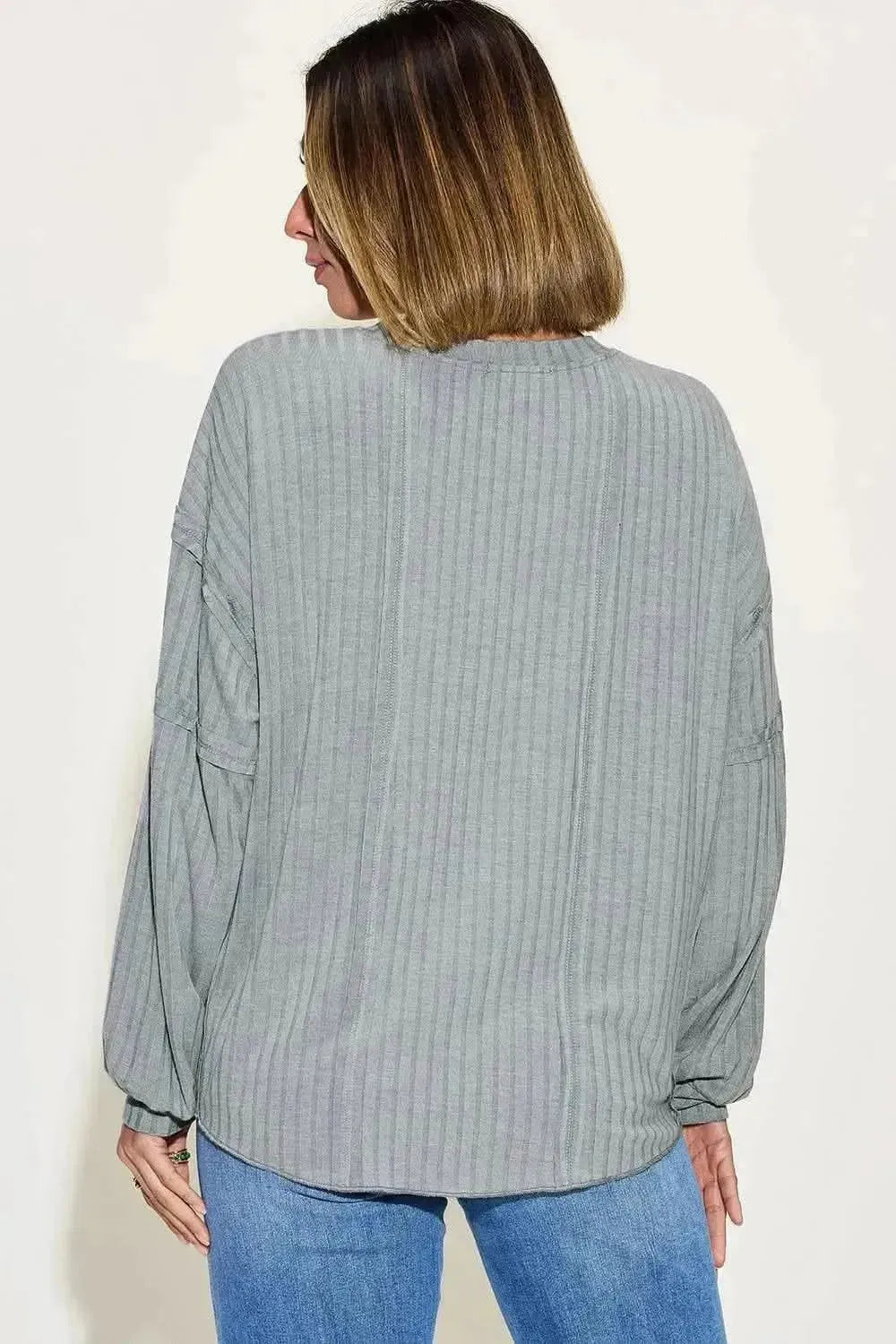 Basic Bae Full Size Ribbed Round Neck Long Sleeve T-Shirt - Bad Moms Club
