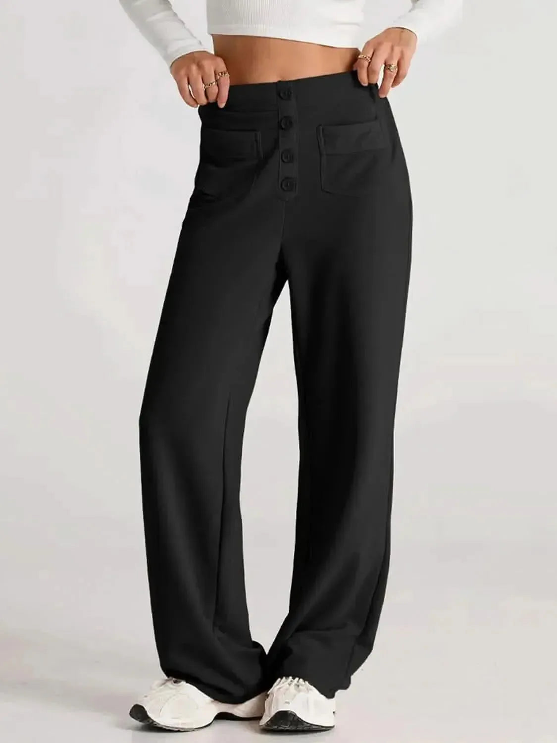 High Waist Wide Leg Pants - Bad Moms Club
