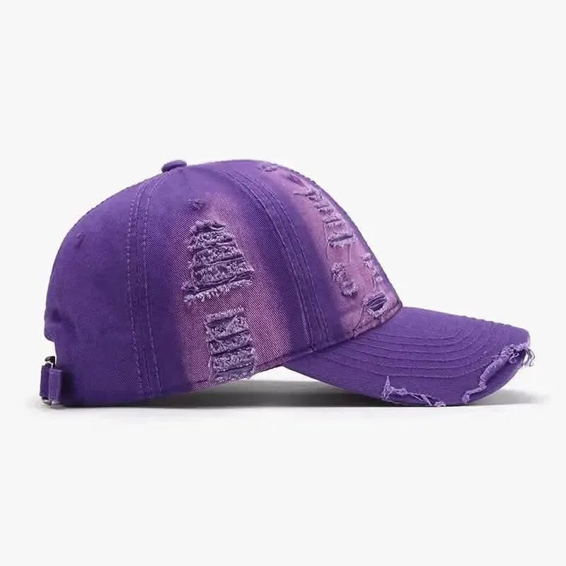 Distressed Adjustable Cotton Baseball Cap - Bad Moms Club