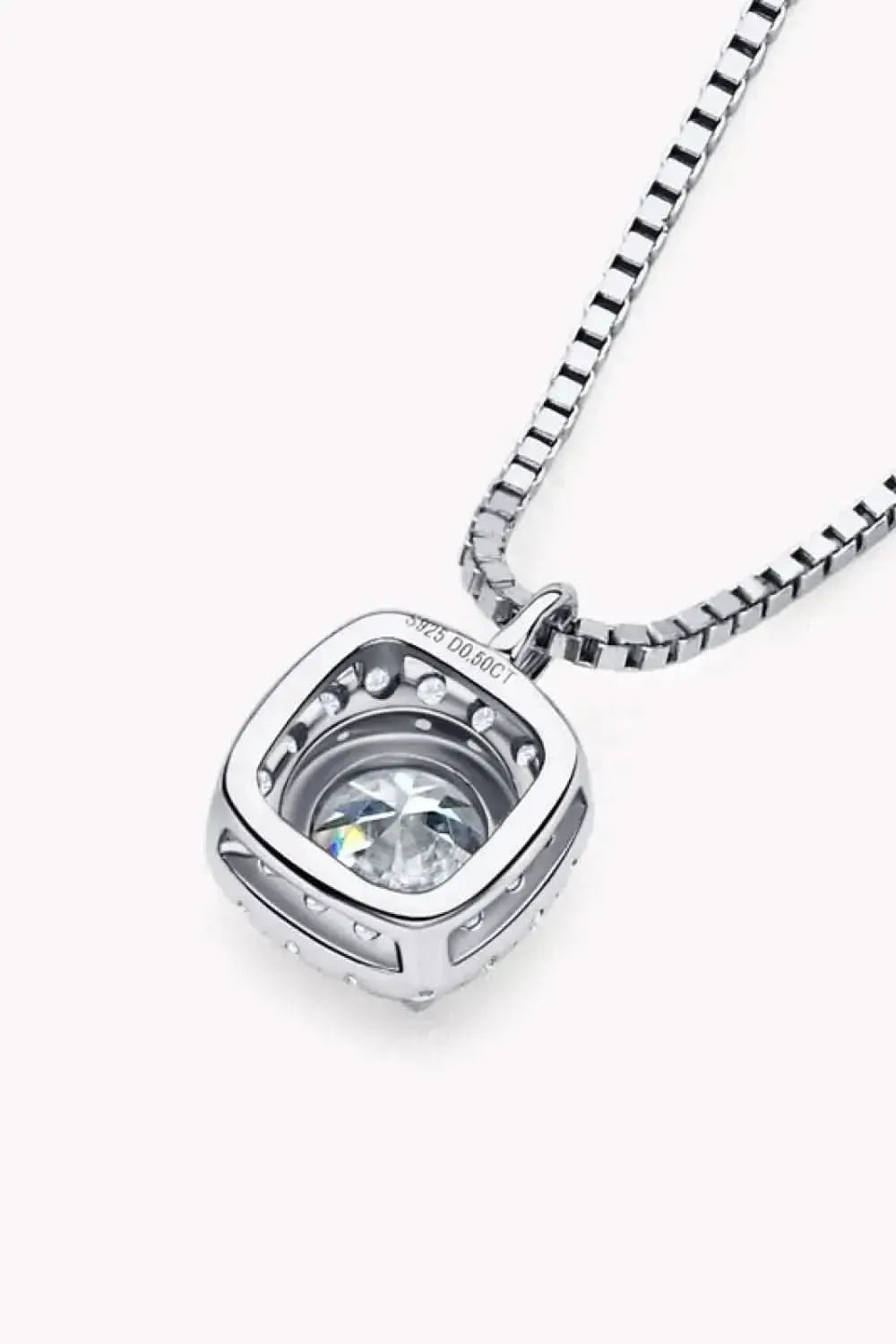 Moissanite Pendant Platinum-Plated Necklace - Bad Moms Club