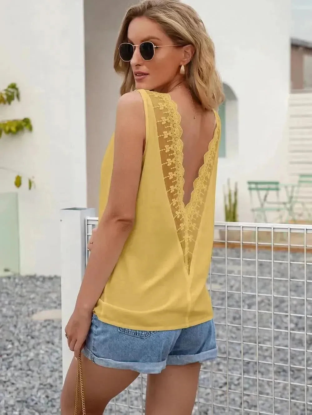 Ivy Lane Cutout V-Neck Tank Top - Bad Moms Club