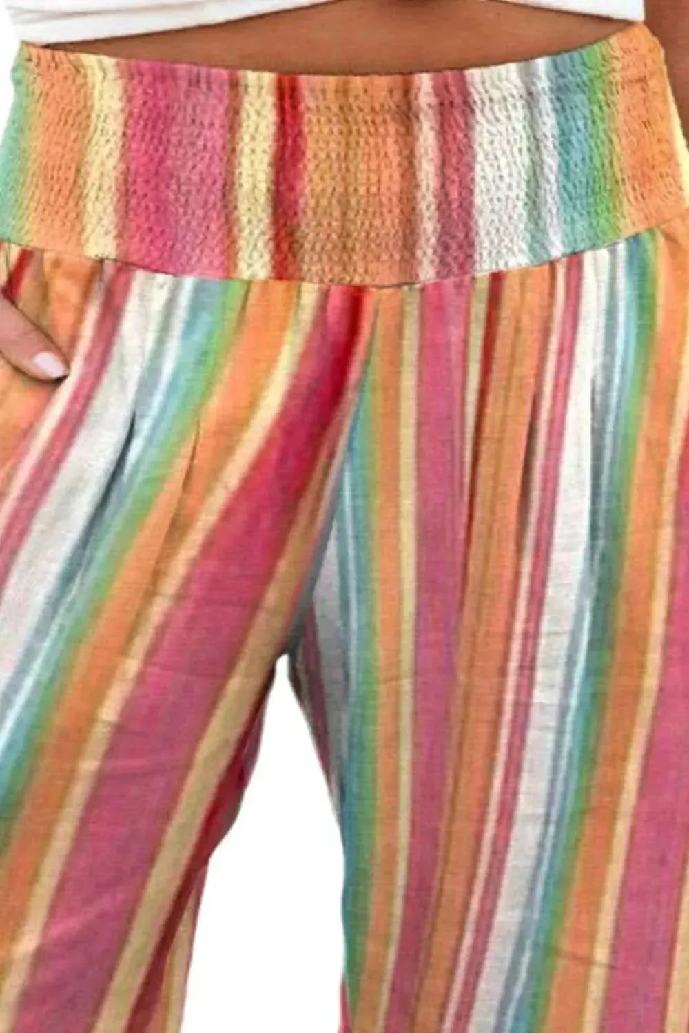 Plus Size Striped Wide Leg Pants - Bad Moms Club
