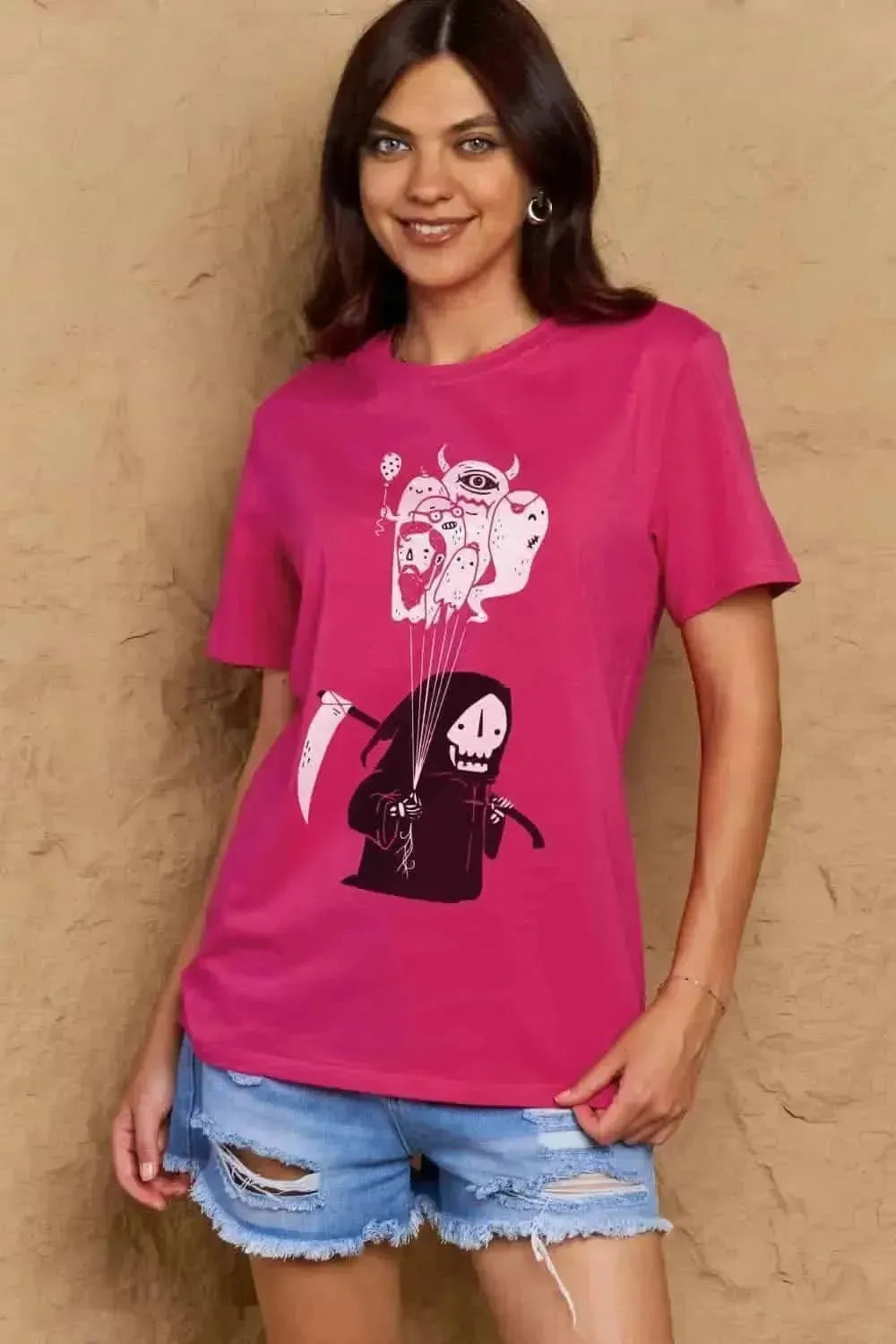 Simply Love Full Size Death Graphic T-Shirt - Bad Moms Club