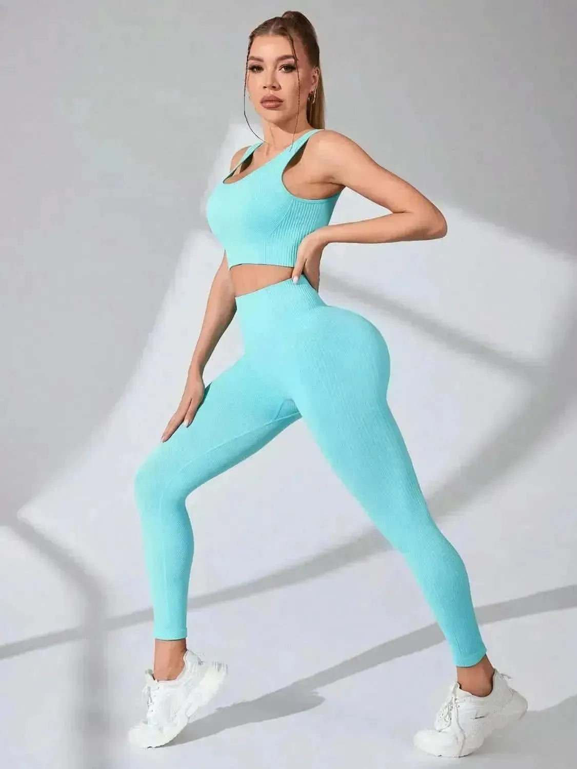 Scoop Neck Wide Strap Top and Pants Active Set - Bad Moms Club