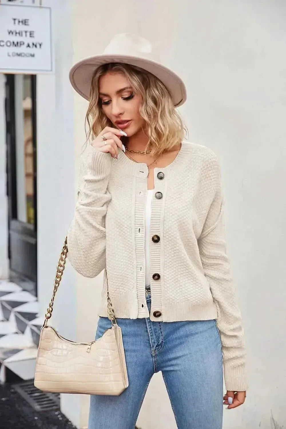Button Down Exposed Seam Cardigan - Bad Moms Club