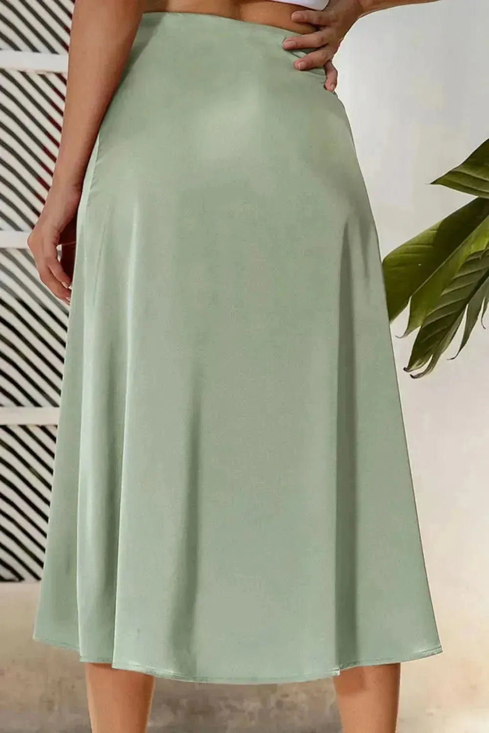 Decorative Buttons Split Midi Skirt - Bad Moms Club