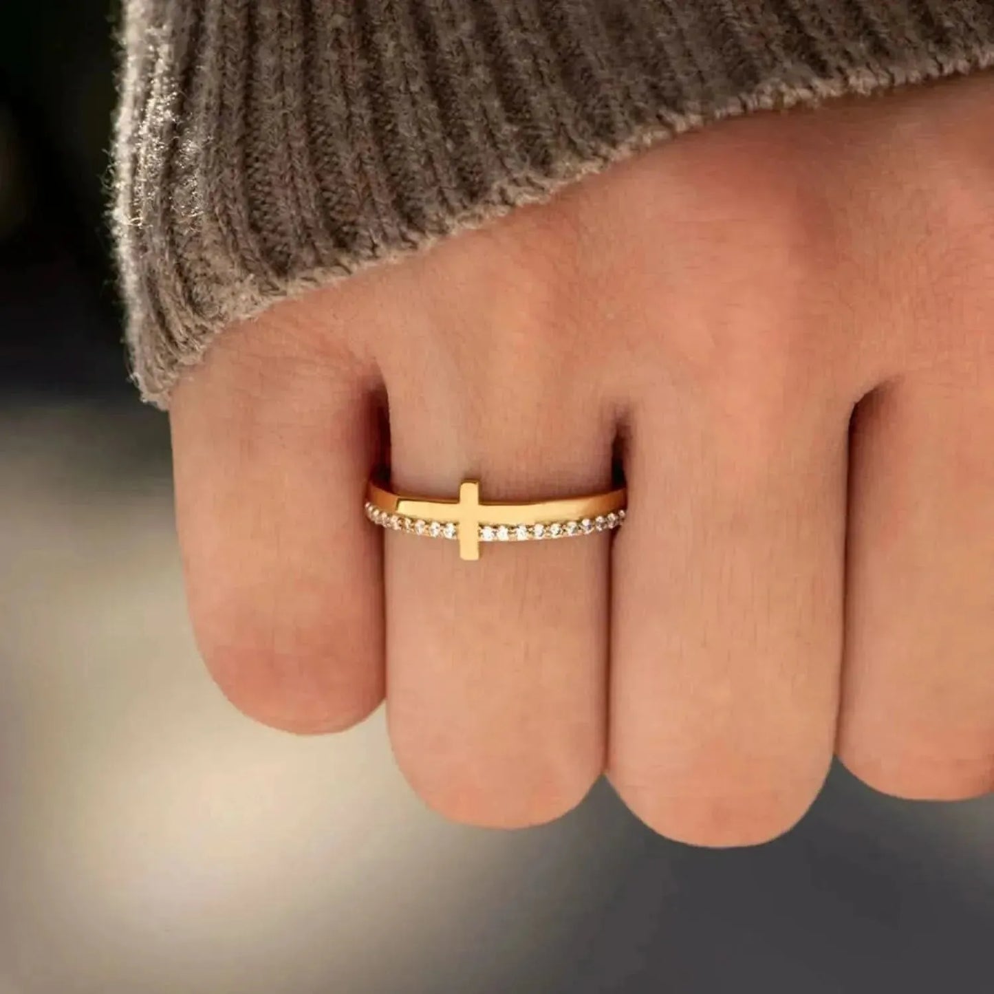 Zircon 925 Sterling Silver Cross Ring - Bad Moms Club