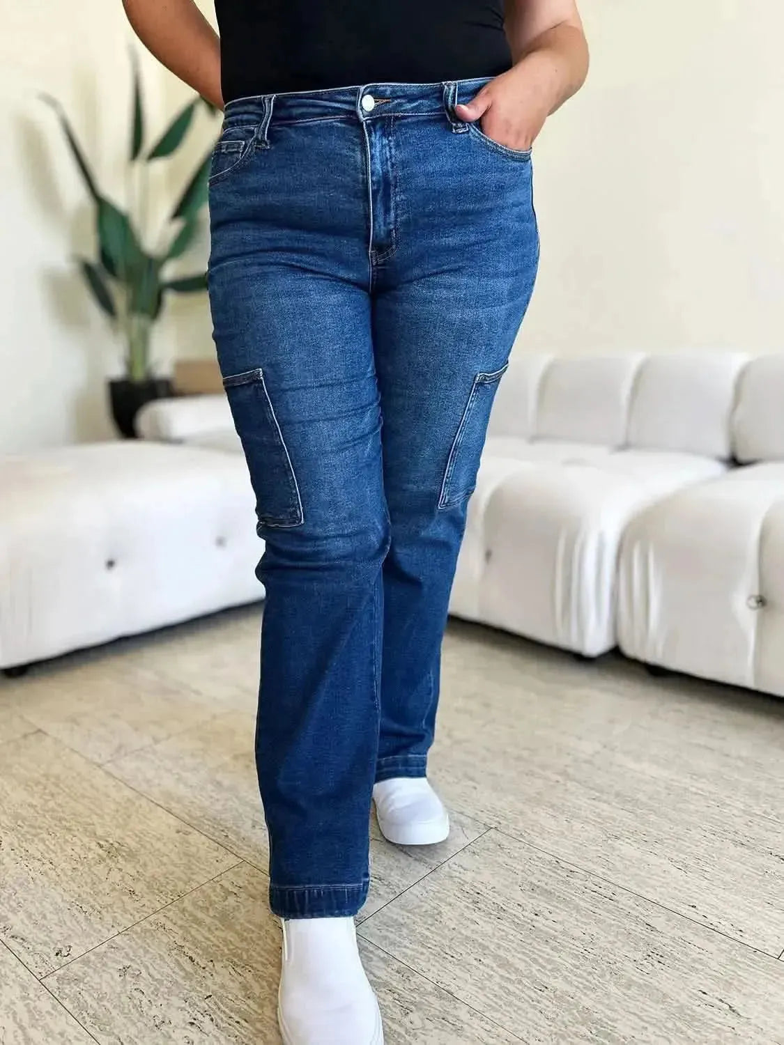 Judy Blue Full Size High Waist Cargo Jeans - Bad Moms Club