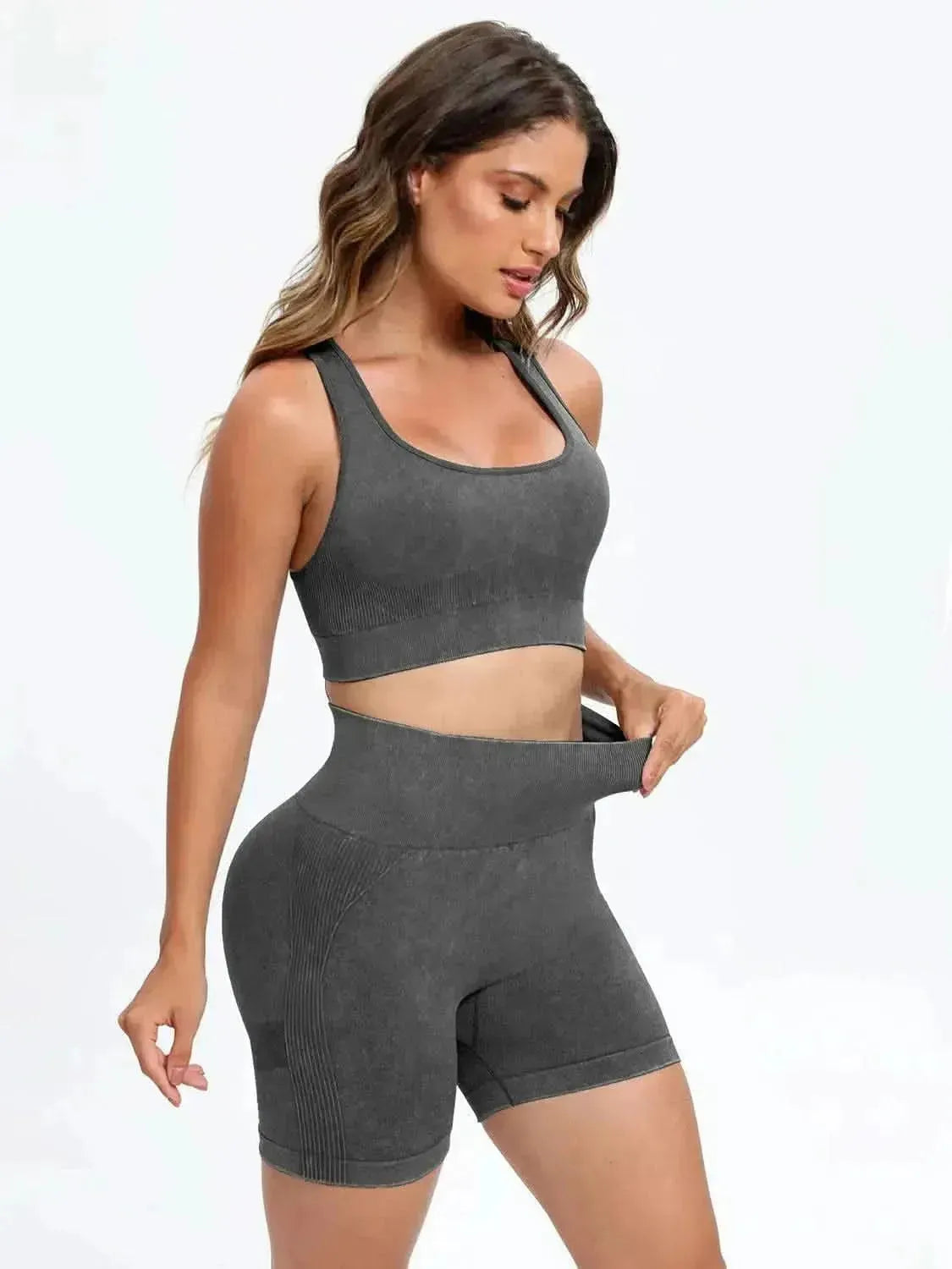 Scoop Neck Wide Strap Top and Shorts Active Set - Bad Moms Club