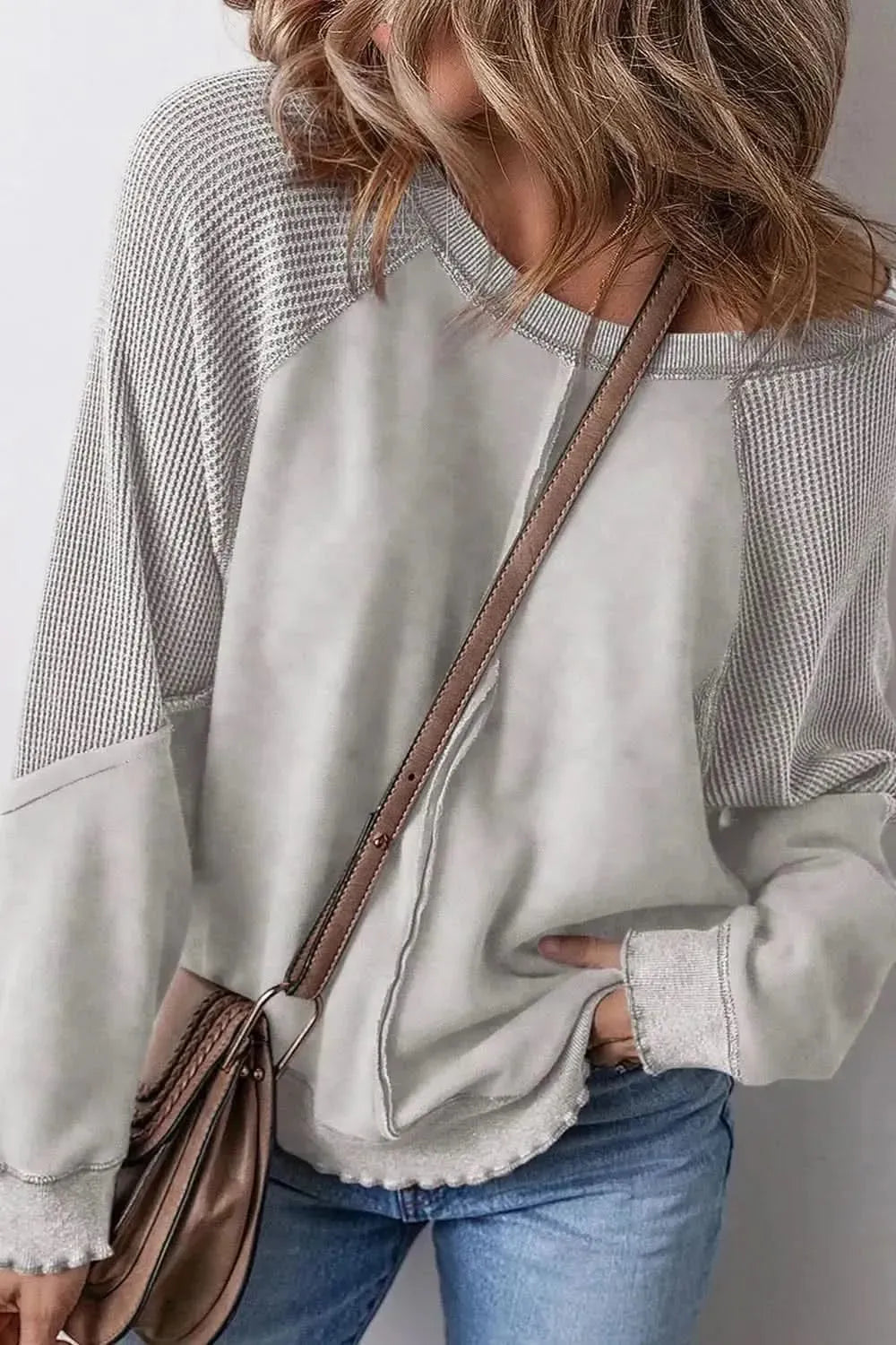 Exposed Seam Long Sleeve Sweatshirt - Bad Moms Club
