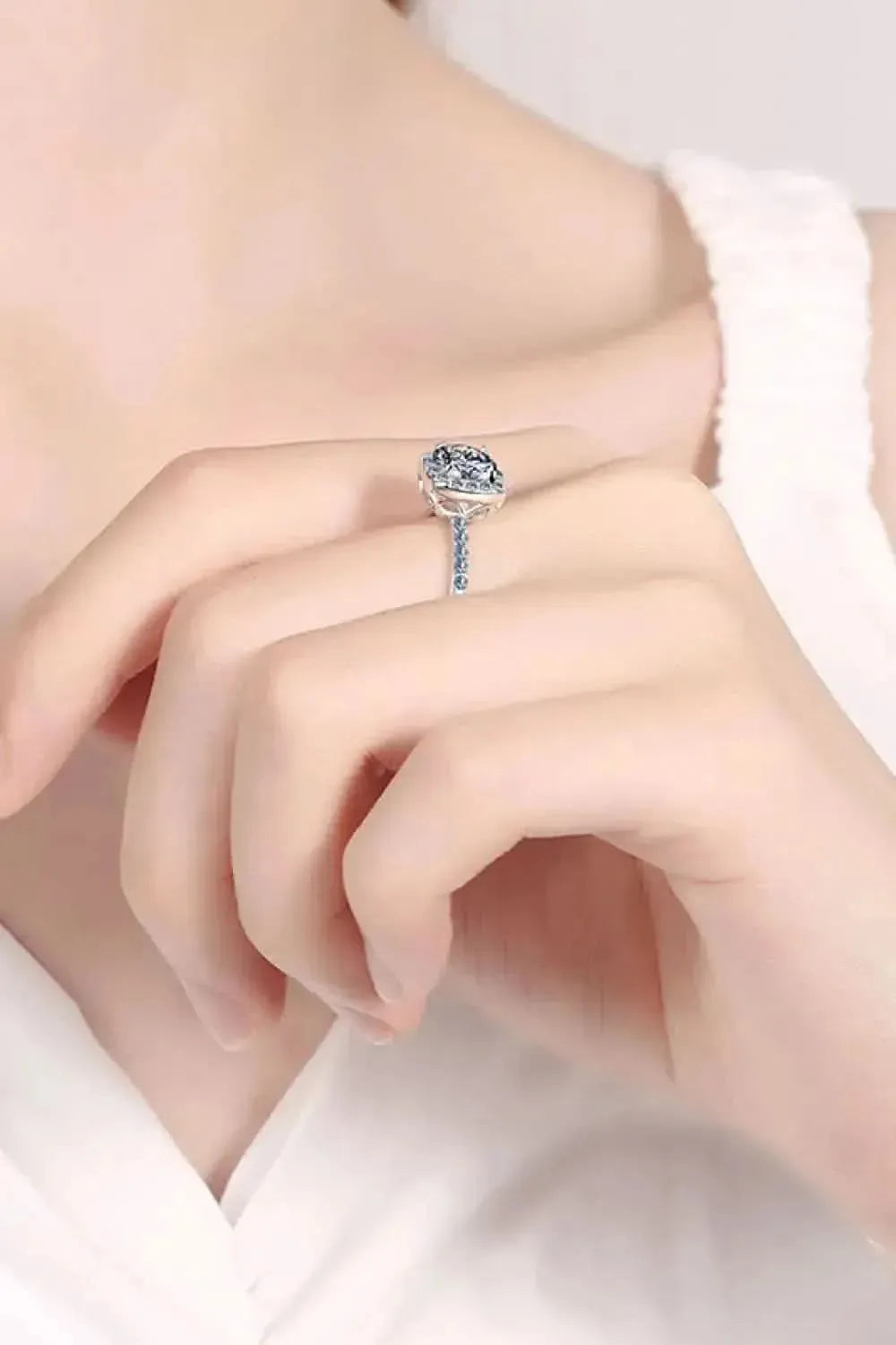 2 Carat Moissanite Square Halo Ring - Bad Moms Club