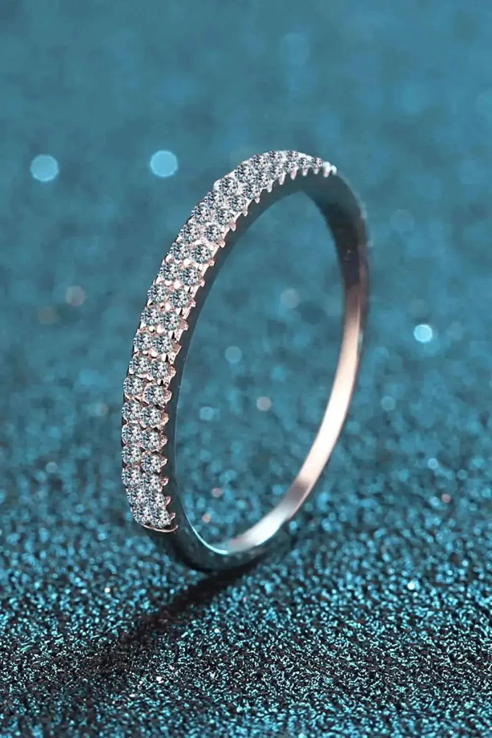 Moissanite 925 Sterling Silver Half-Eternity Ring - Bad Moms Club