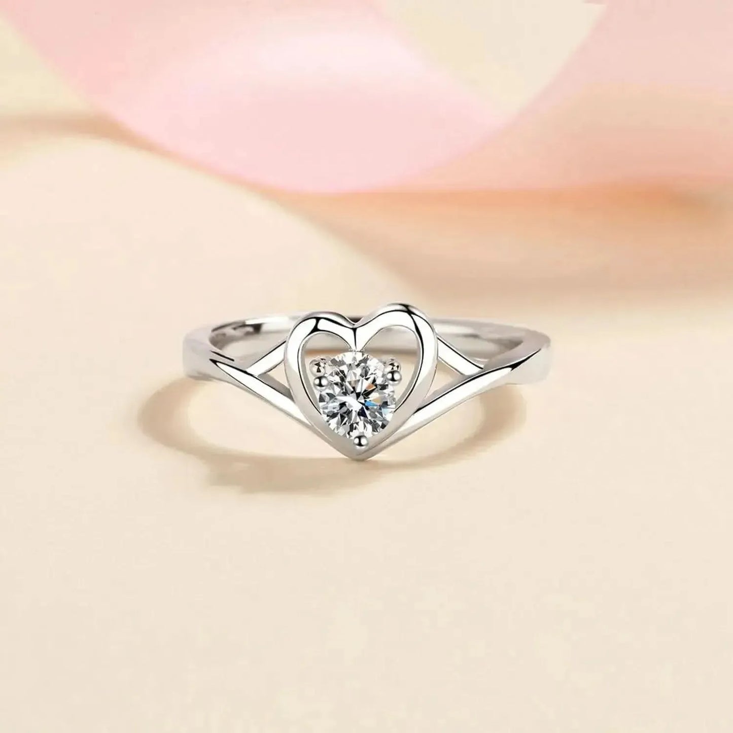 Moissanite Heart 925 Sterling Silver Ring - Bad Moms Club