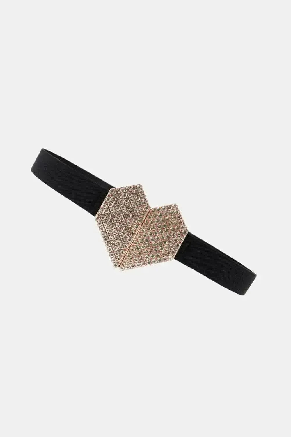 Rhinestone Heart Buckle Elastic Belt - Bad Moms Club