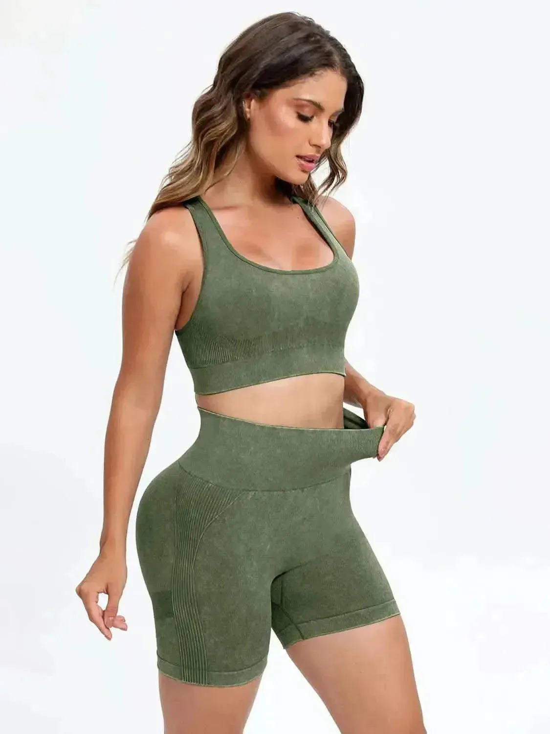 Scoop Neck Wide Strap Top and Shorts Active Set - Bad Moms Club