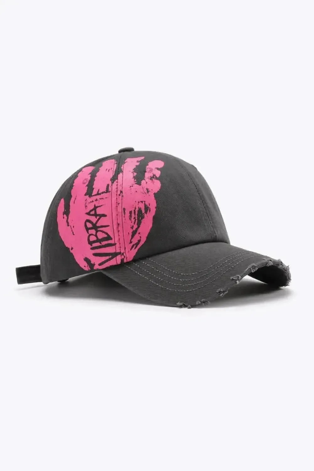 VIBRA Graphic Distressed Adjustable Baseball Cap - Bad Moms Club