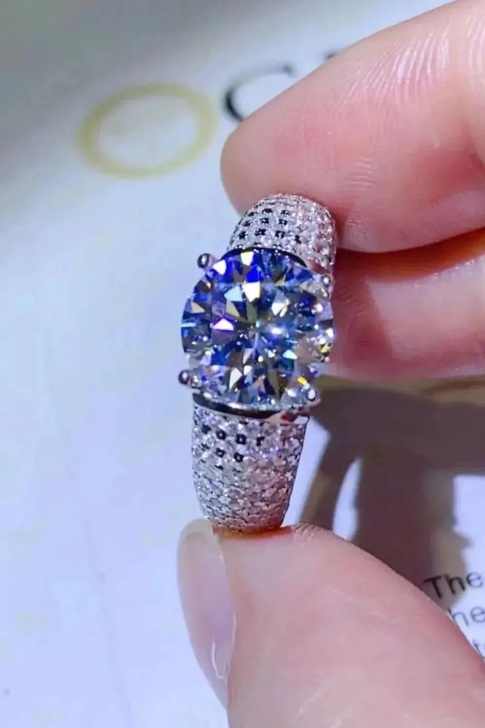 3 Carat Moissanite Side Stone Ring - Bad Moms Club
