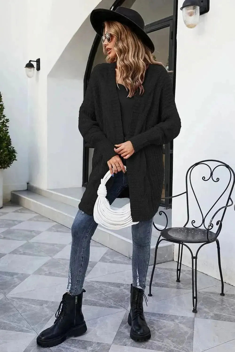 Open Front Dolman Sleeve Cardigan - Bad Moms Club