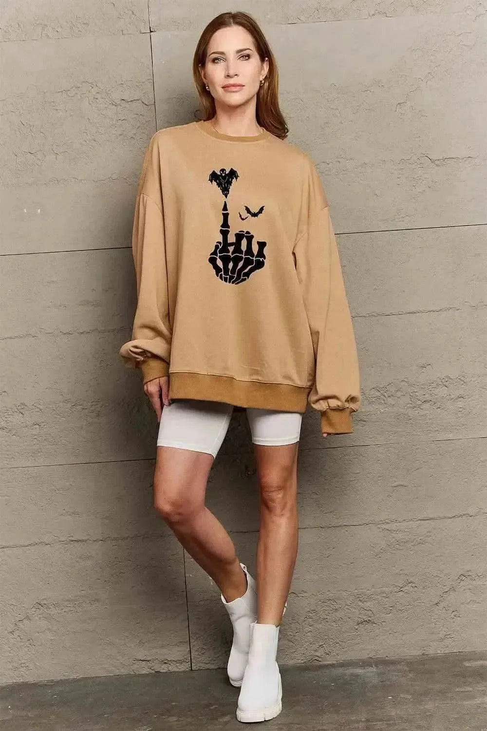 Simply Love Full Size Halloween Element Graphic Sweatshirt - Bad Moms Club