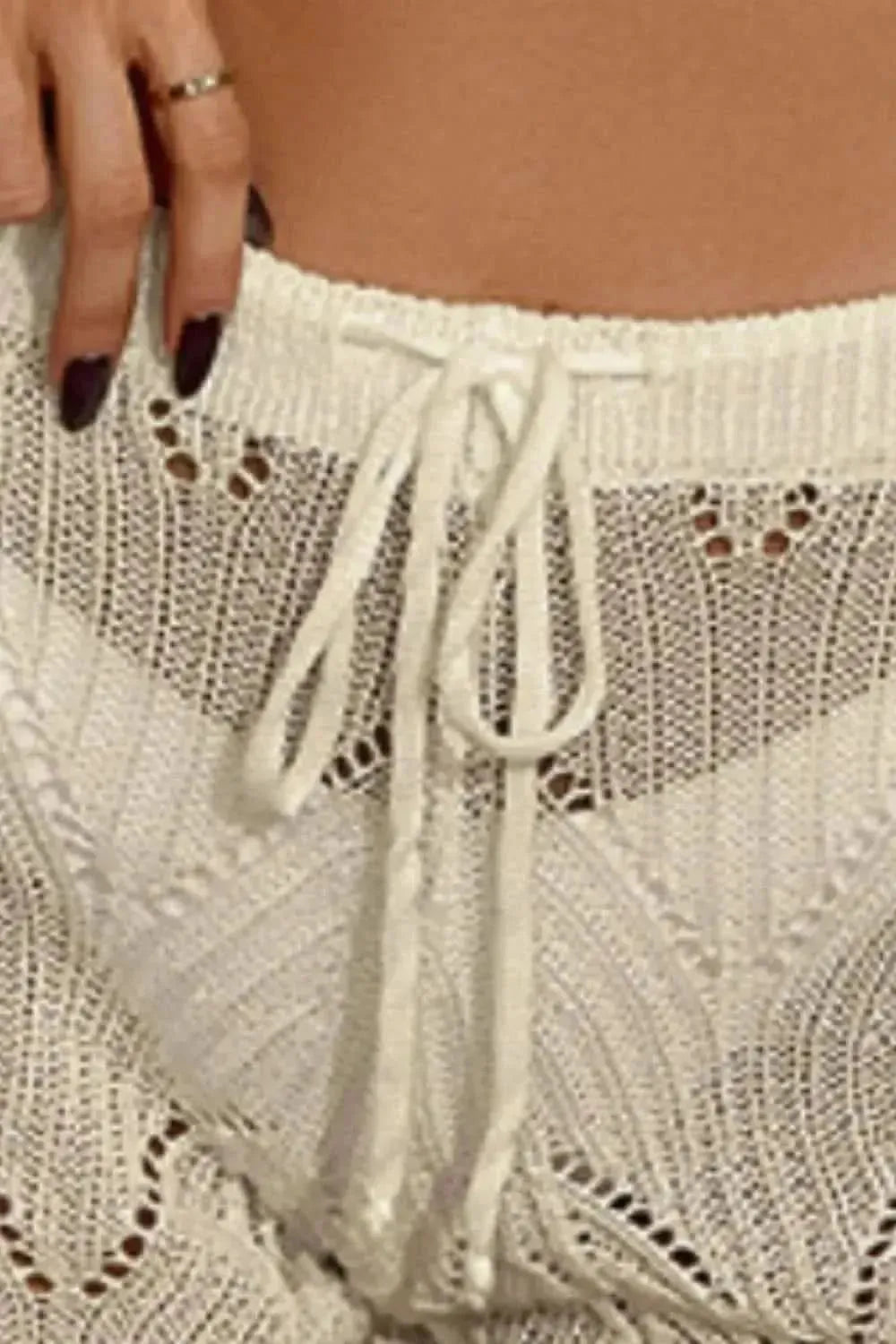 Drawstring Cutout Swim Shorts - Bad Moms Club