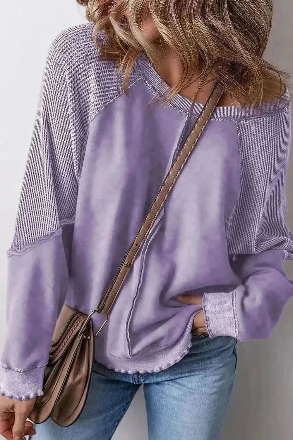 Exposed Seam Long Sleeve Sweatshirt - Bad Moms Club