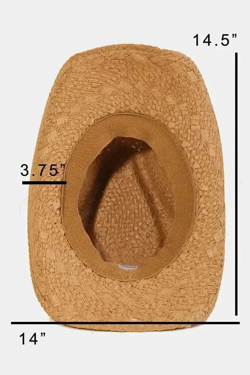 Fame Openwork Shell Weave Straw Hat - Bad Moms Club