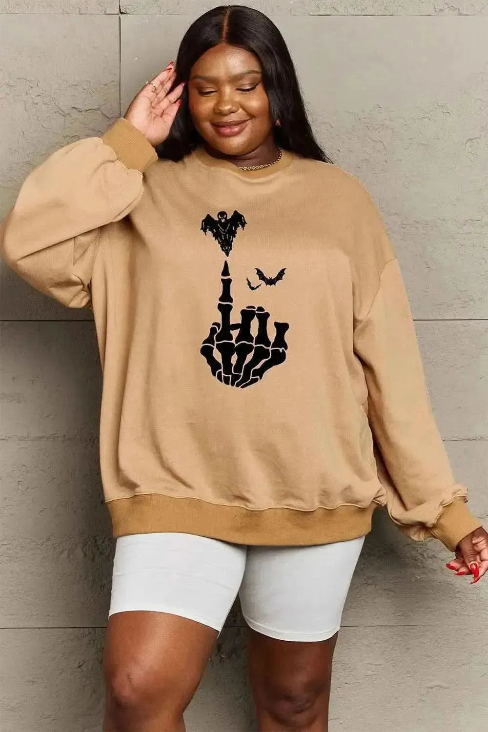 Simply Love Full Size Halloween Element Graphic Sweatshirt - Bad Moms Club