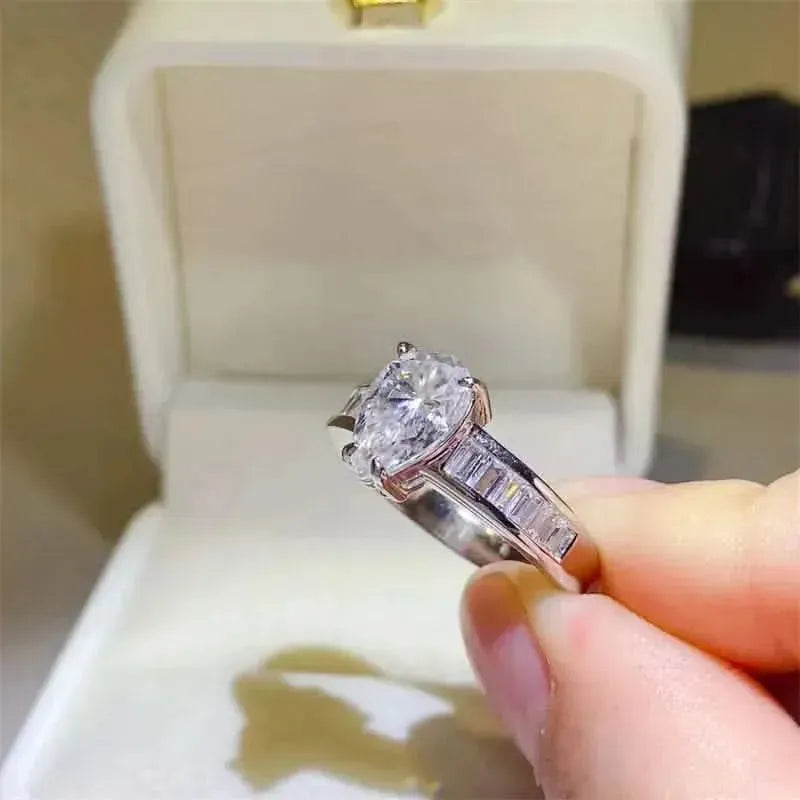 3 Carat Moissanite 925 Sterling Silver Ring - Bad Moms Club