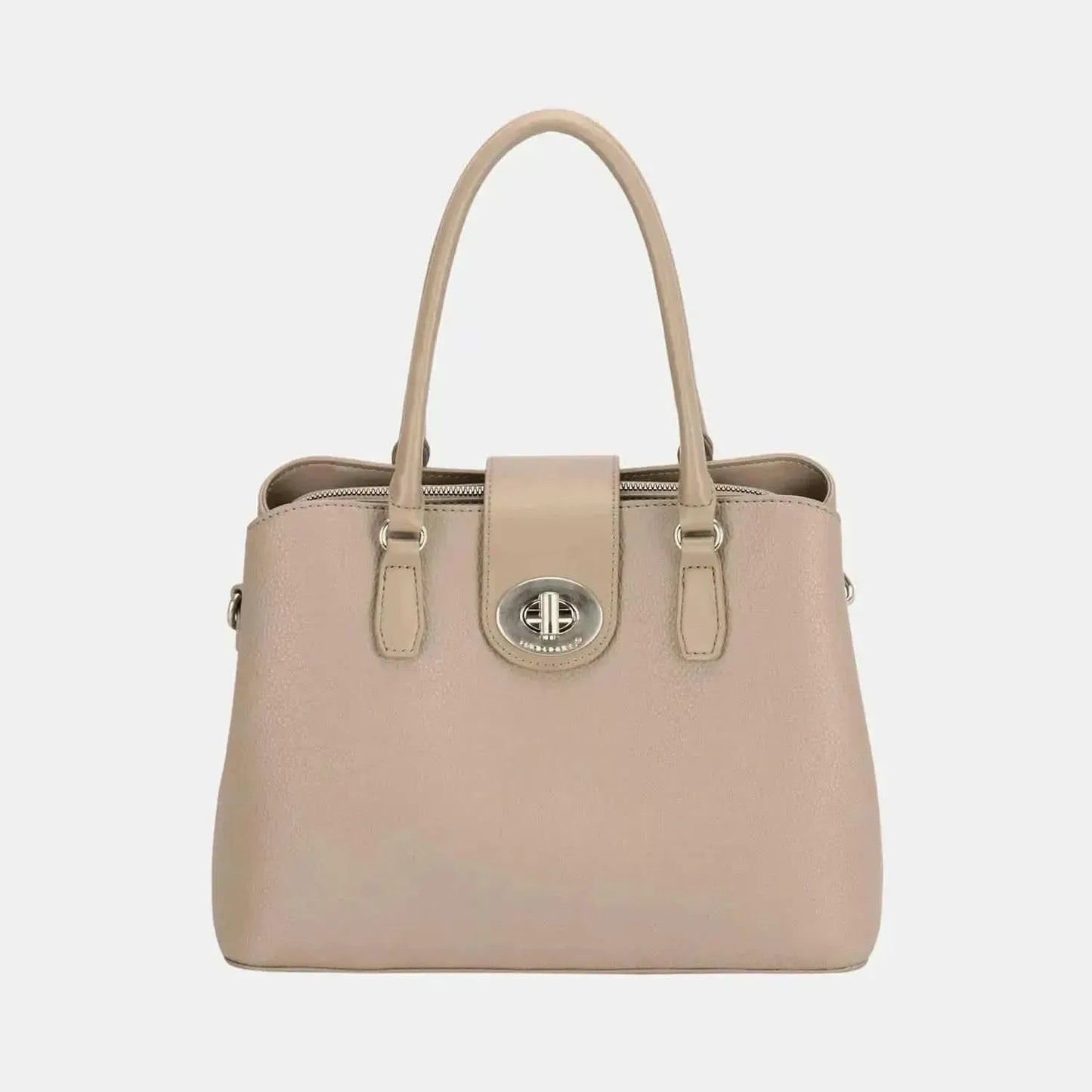 David Jones PU Leather Twist-Lock Tote Bag - Bad Moms Club