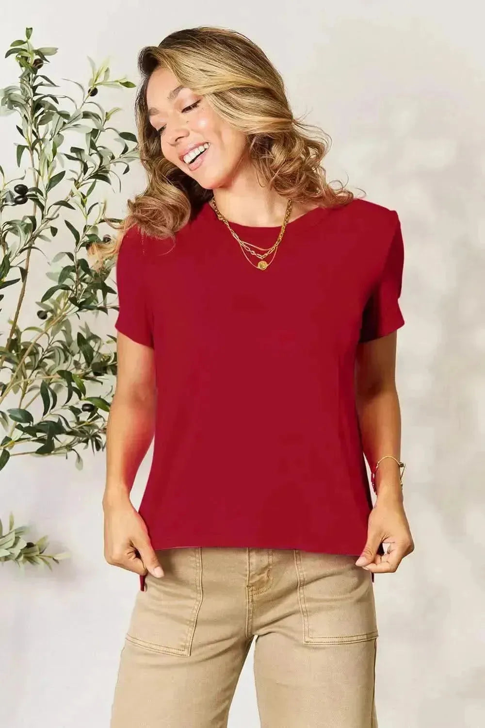 Basic Bae Full Size Round Neck Short Sleeve T-Shirt - Bad Moms Club