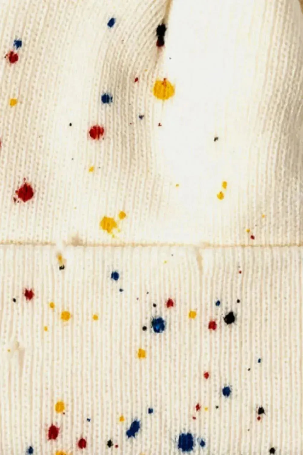 Confetti Rib-Knit Cuff Beanie - Bad Moms Club