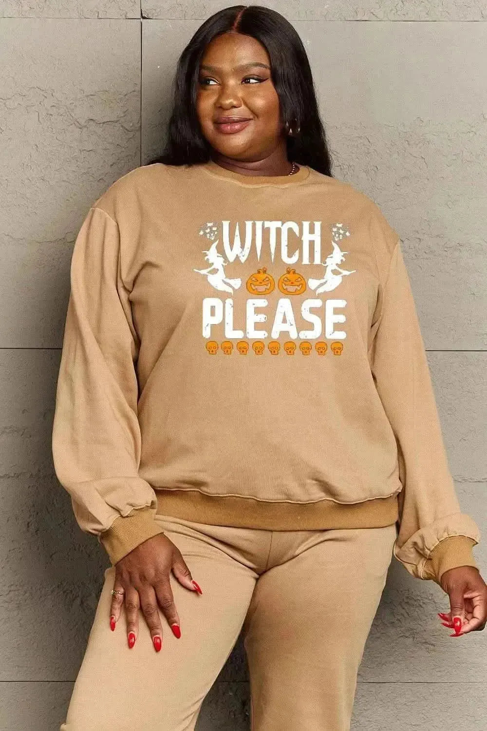 Simply Love Full Size WITCH PLEASE Graphic Sweatshirt - Bad Moms Club