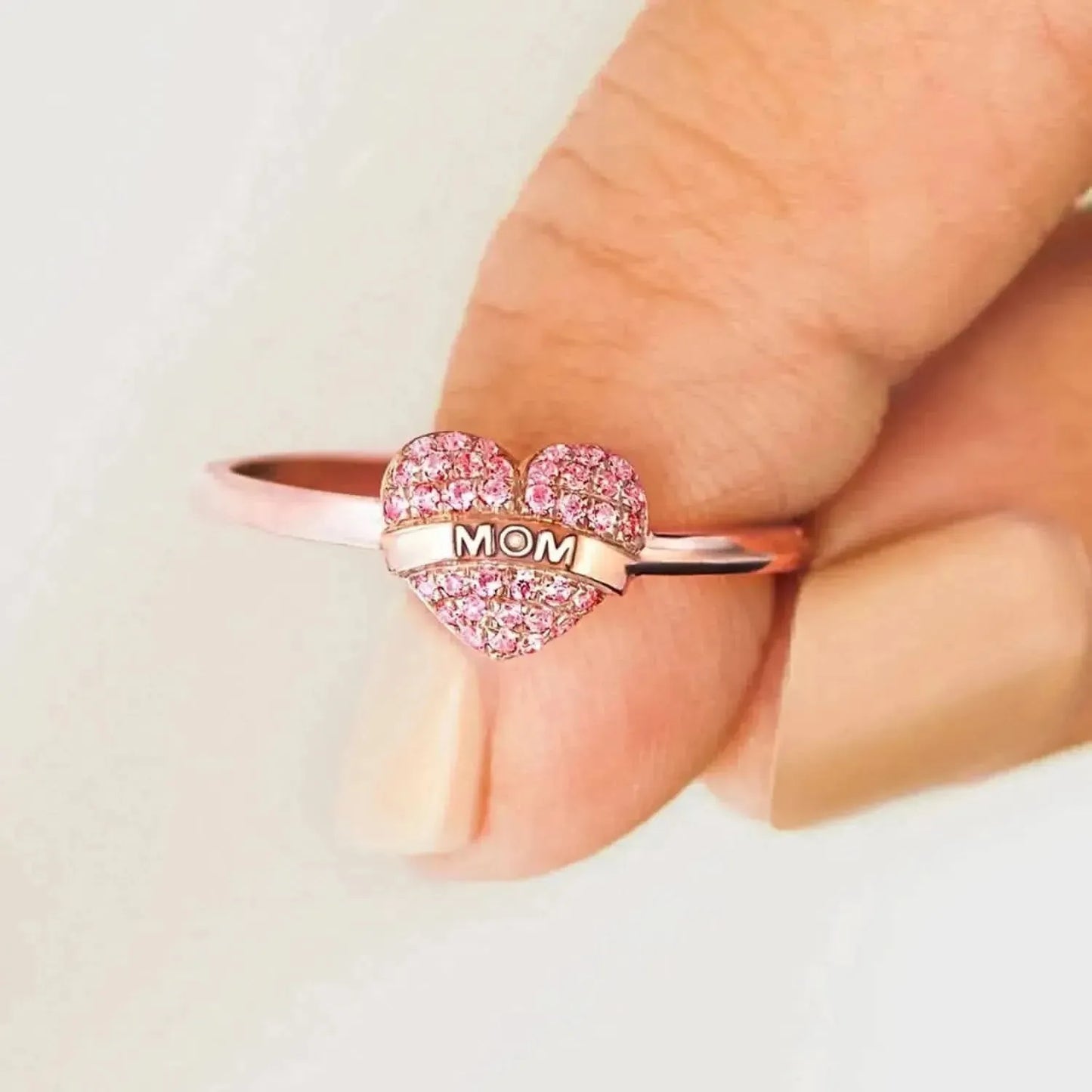 MOM Heart Shape 925 Sterling Silver Engraved Ring - Bad Moms Club