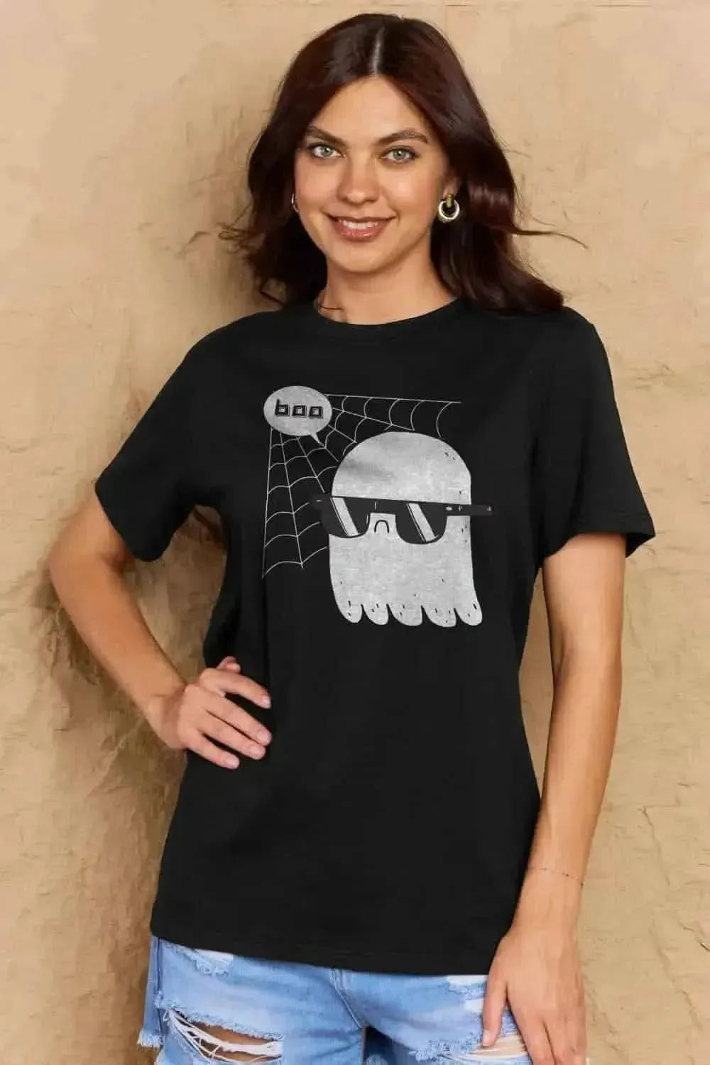 Simply Love Full Size BOO Graphic Cotton T-Shirt - Bad Moms Club
