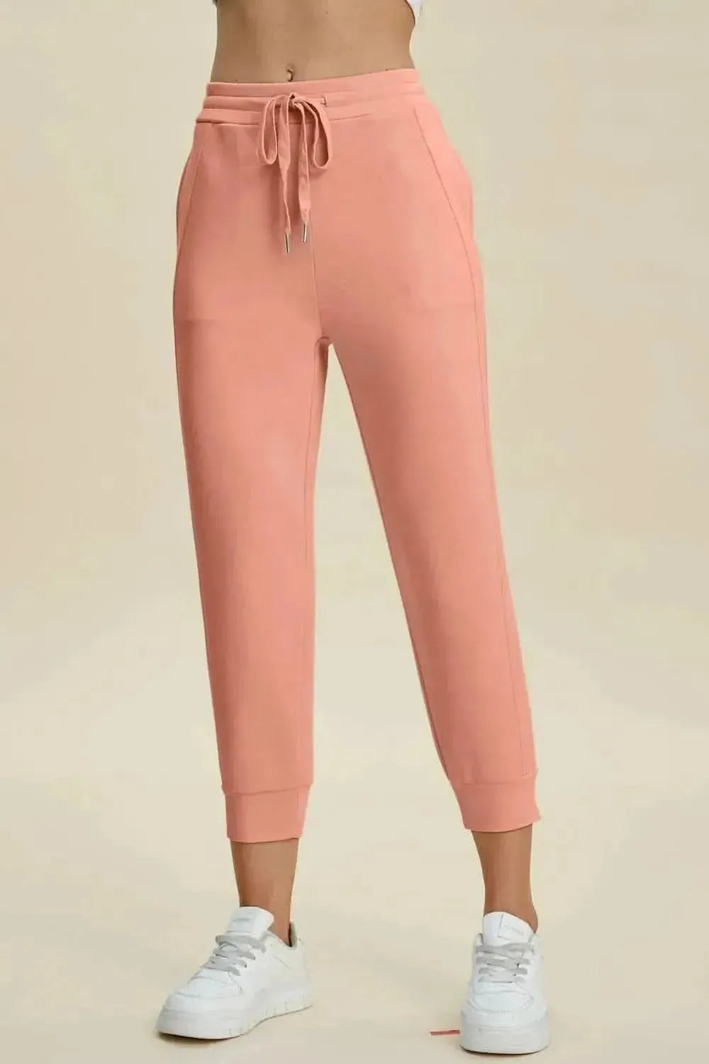 Basic Bae Full Size Air Scuba Drawstring High Waist Cropped Pants - Bad Moms Club