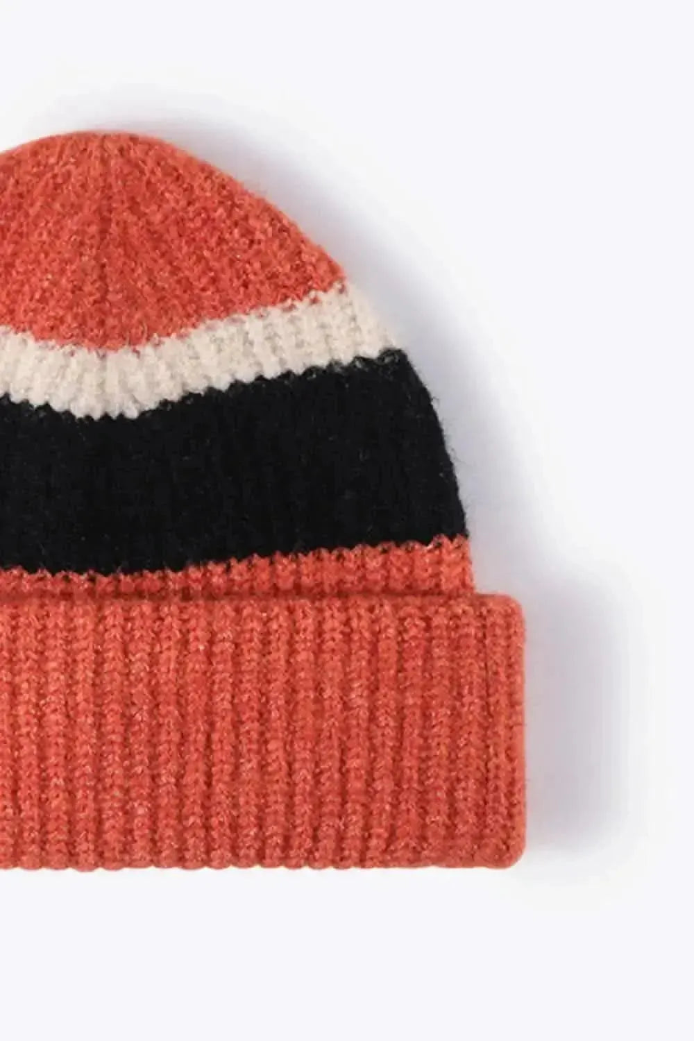 Tricolor Cuffed Knit Beanie - Bad Moms Club