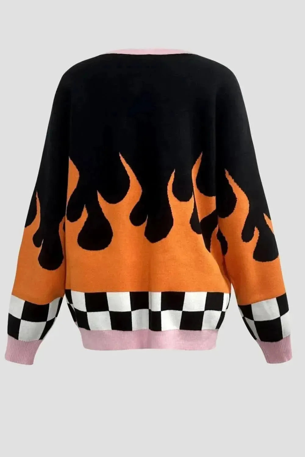 Emy Ave Flame Pattern Button Down Cardigan - Bad Moms Club