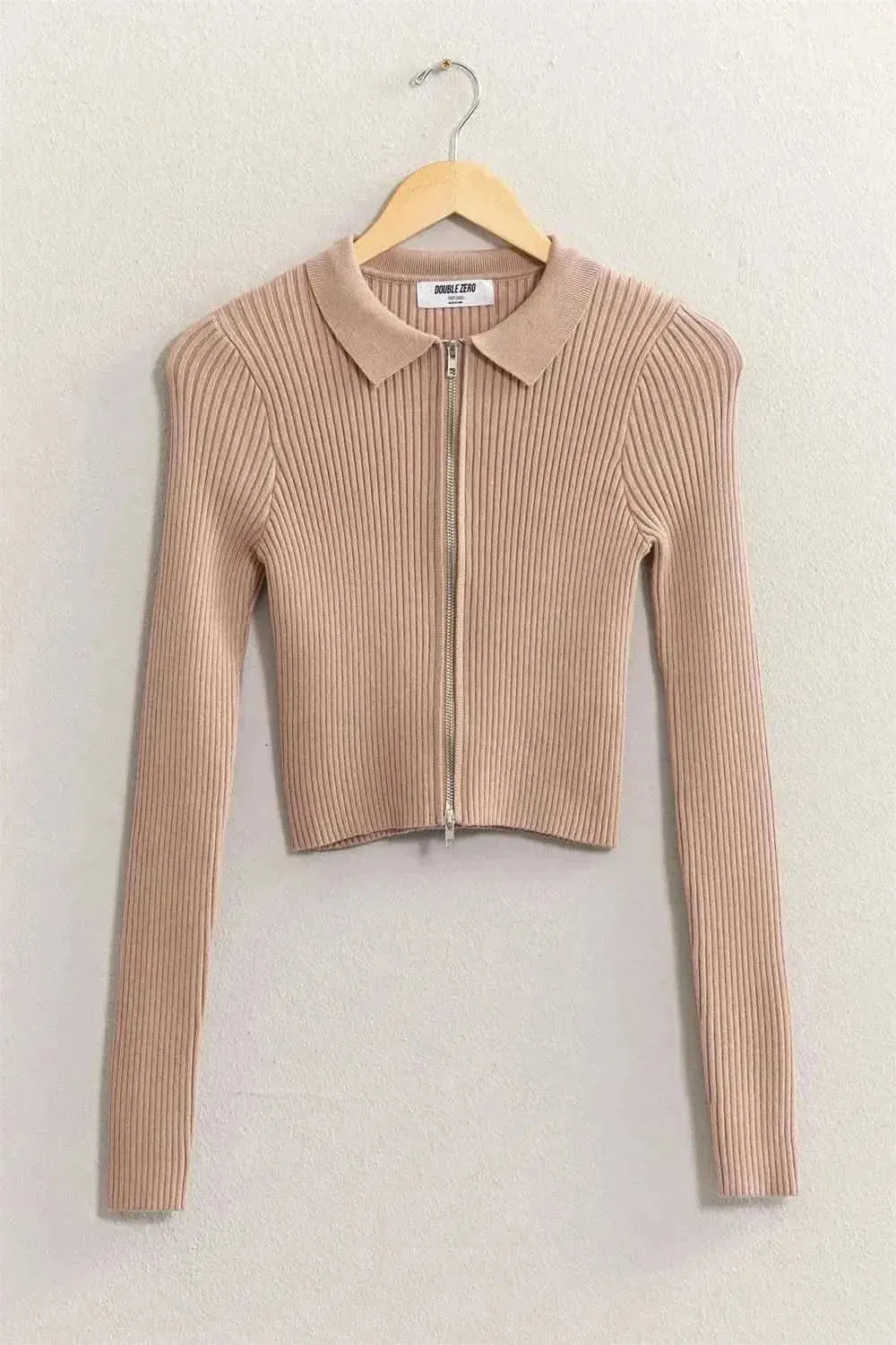 HYFVE Ribbed Double Zip Cropped Cardigan - Bad Moms Club