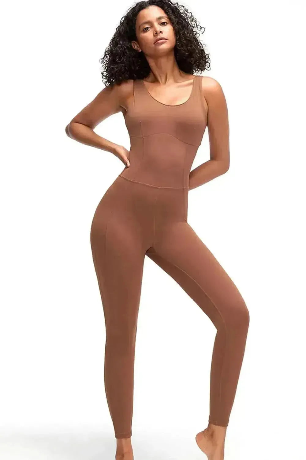 Crisscross Wide Strap Active Jumpsuit - Bad Moms Club